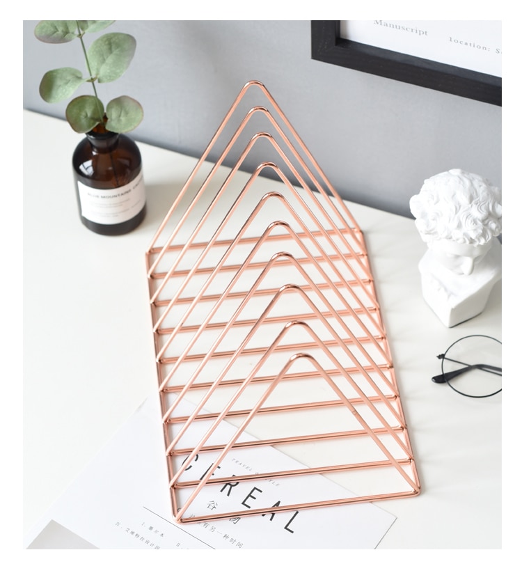 Geometric Magazine and Book Storage Rack