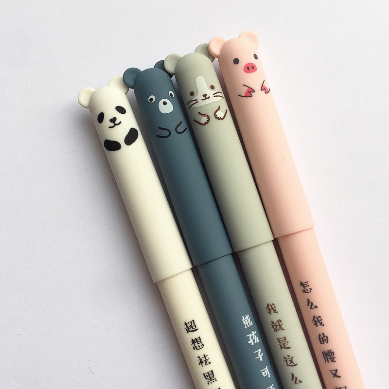 4 Pcs Kawaii Pens with Animals