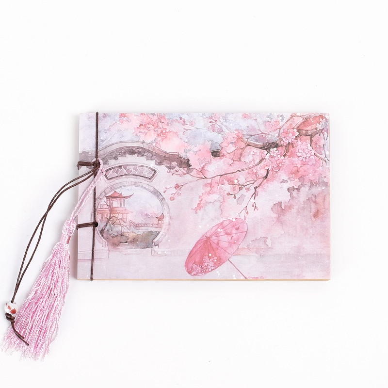 Oriental Style Sketchbook with Tassel Pendant