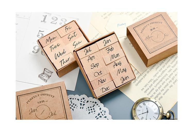 Month And Week Scrapbooking Stamps Set