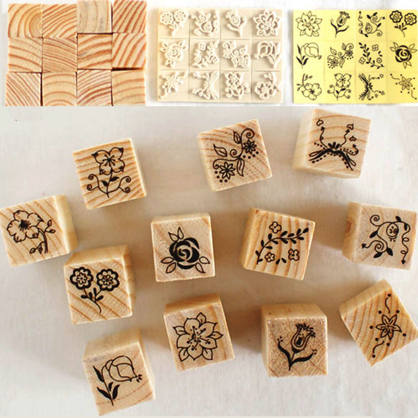 Flowers Scrapbooking Stamps 12 Pcs Set