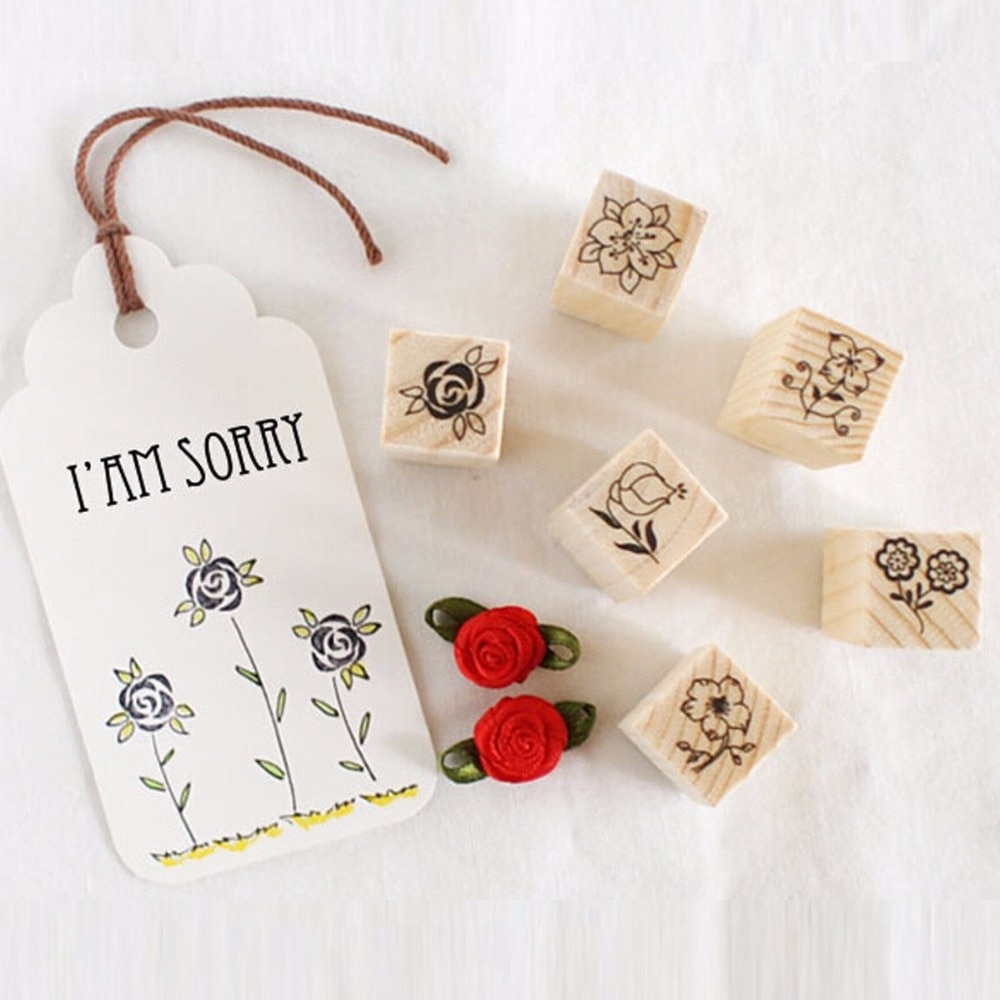 Flowers Scrapbooking Stamps 12 Pcs Set