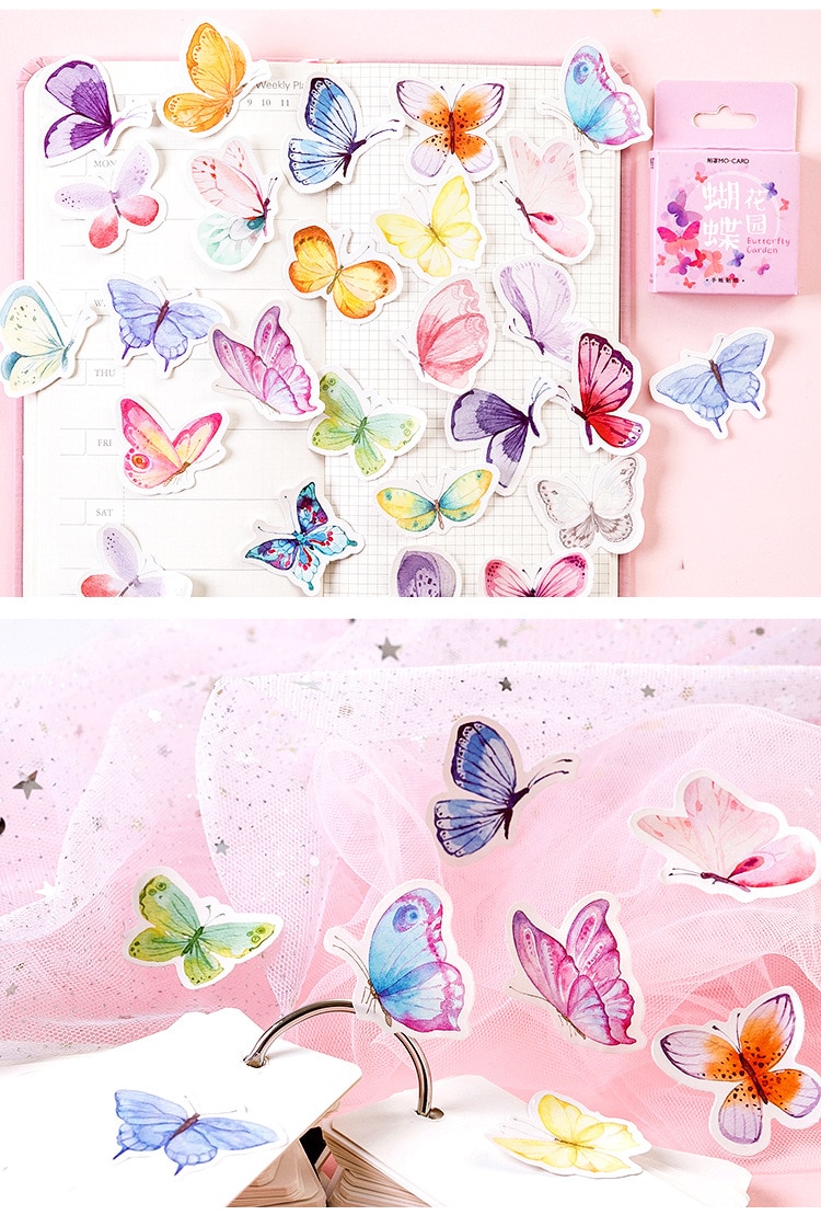 Butterfly Scrapbooking Paper Stickers 45 pcs Set