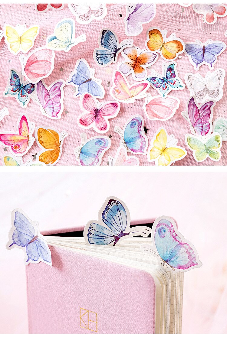 Butterfly Scrapbooking Paper Stickers 45 pcs Set