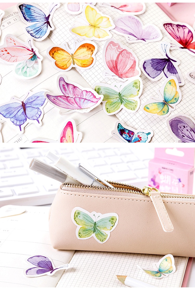 Butterfly Scrapbooking Paper Stickers 45 pcs Set