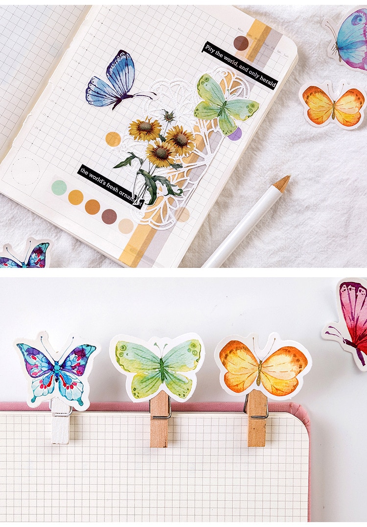 Butterfly Scrapbooking Paper Stickers 45 pcs Set