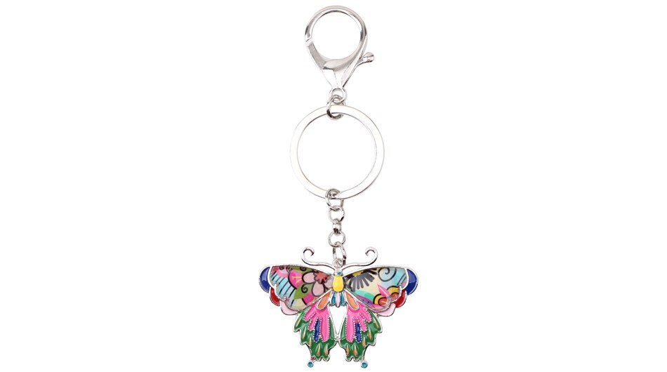 Colorful Enamel Butterfly Iron Key Chain