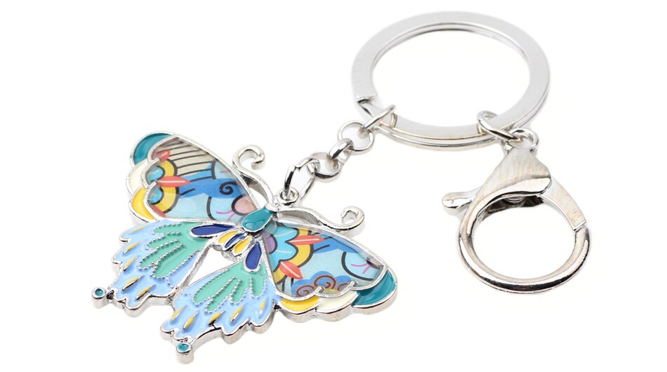 Colorful Enamel Butterfly Iron Key Chain