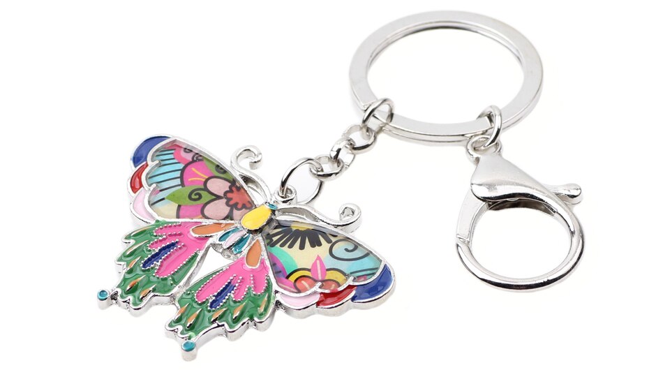 Colorful Enamel Butterfly Iron Key Chain