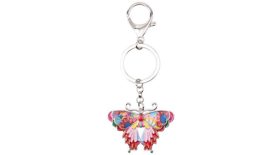 Colorful Enamel Butterfly Iron Key Chain