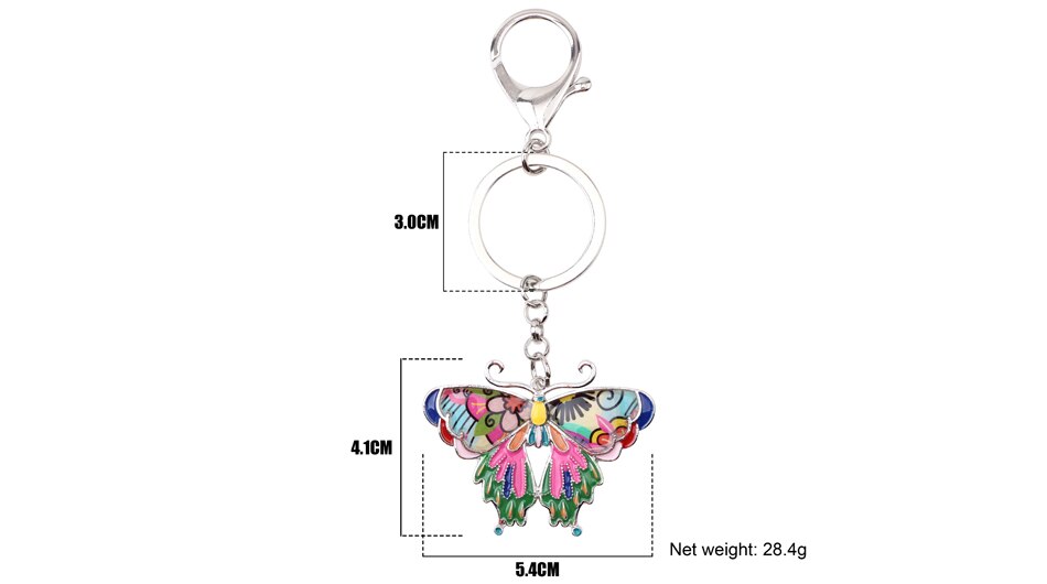 Colorful Enamel Butterfly Iron Key Chain