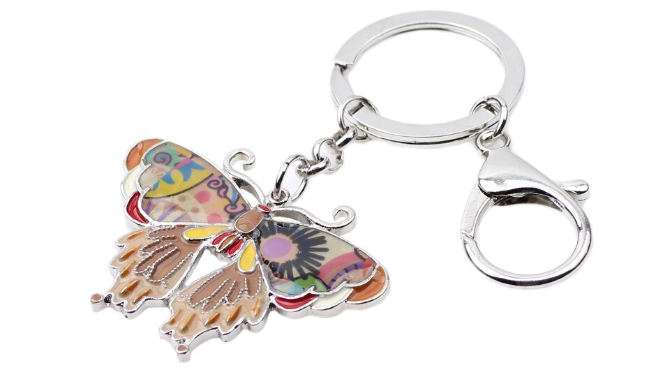 Colorful Enamel Butterfly Iron Key Chain