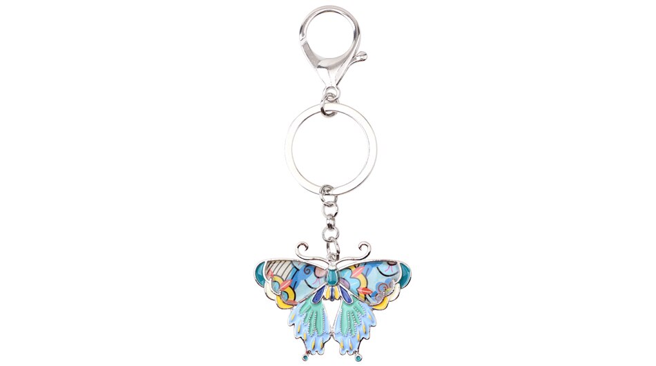 Colorful Enamel Butterfly Iron Key Chain